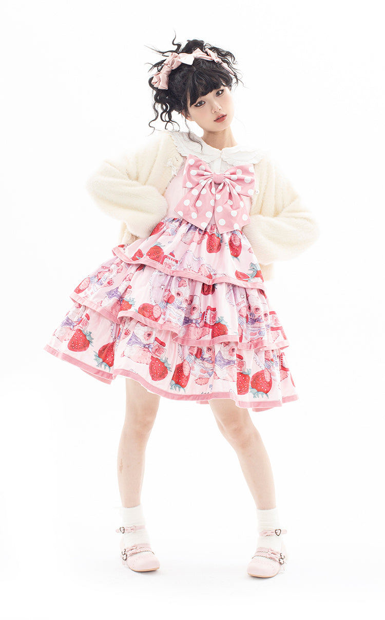 JSK♥ Ready to Ship♥ Strawberry Milk Ball ♥ Sweet Lolita Dress JSK