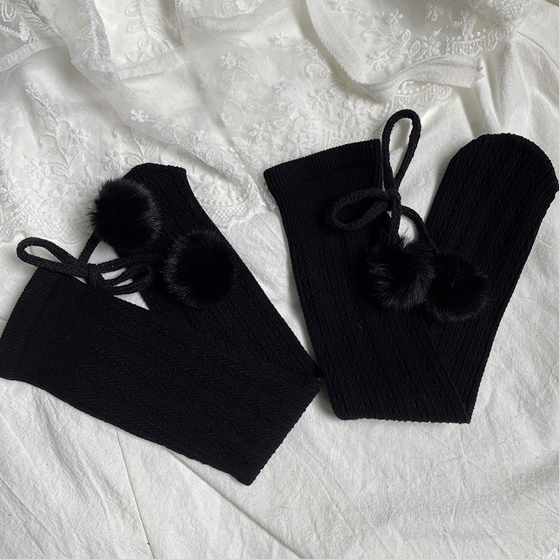 Sweet Lolita Stockings With Small Pom Poms