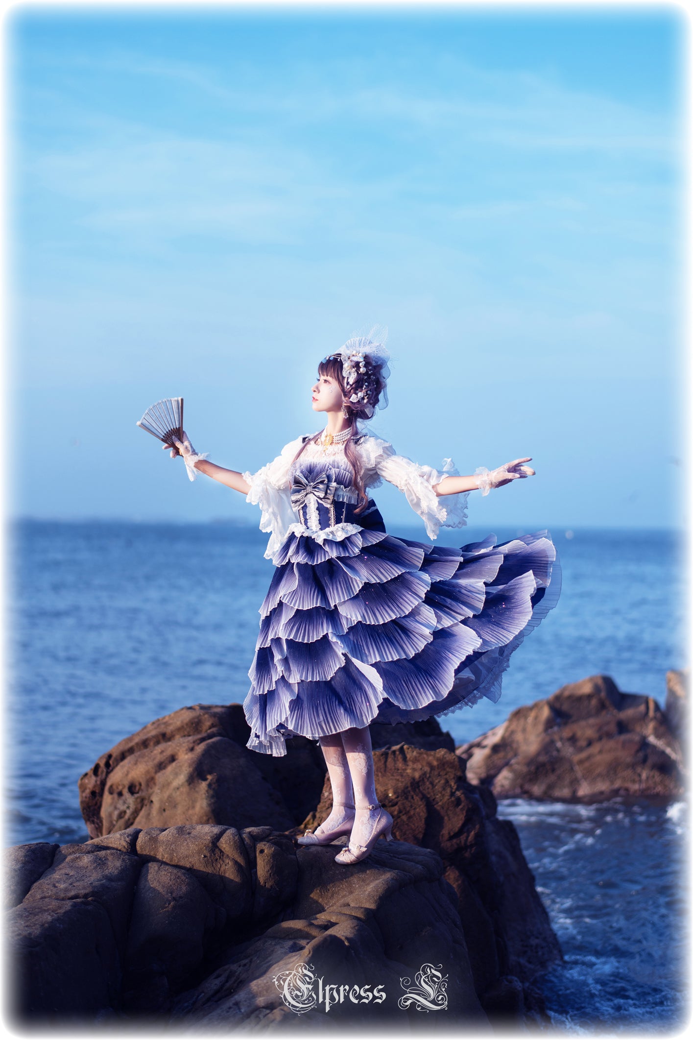 JSK Set♥Ready to Ship♥Fish Scale♥Elegant Hime Lolita Dress