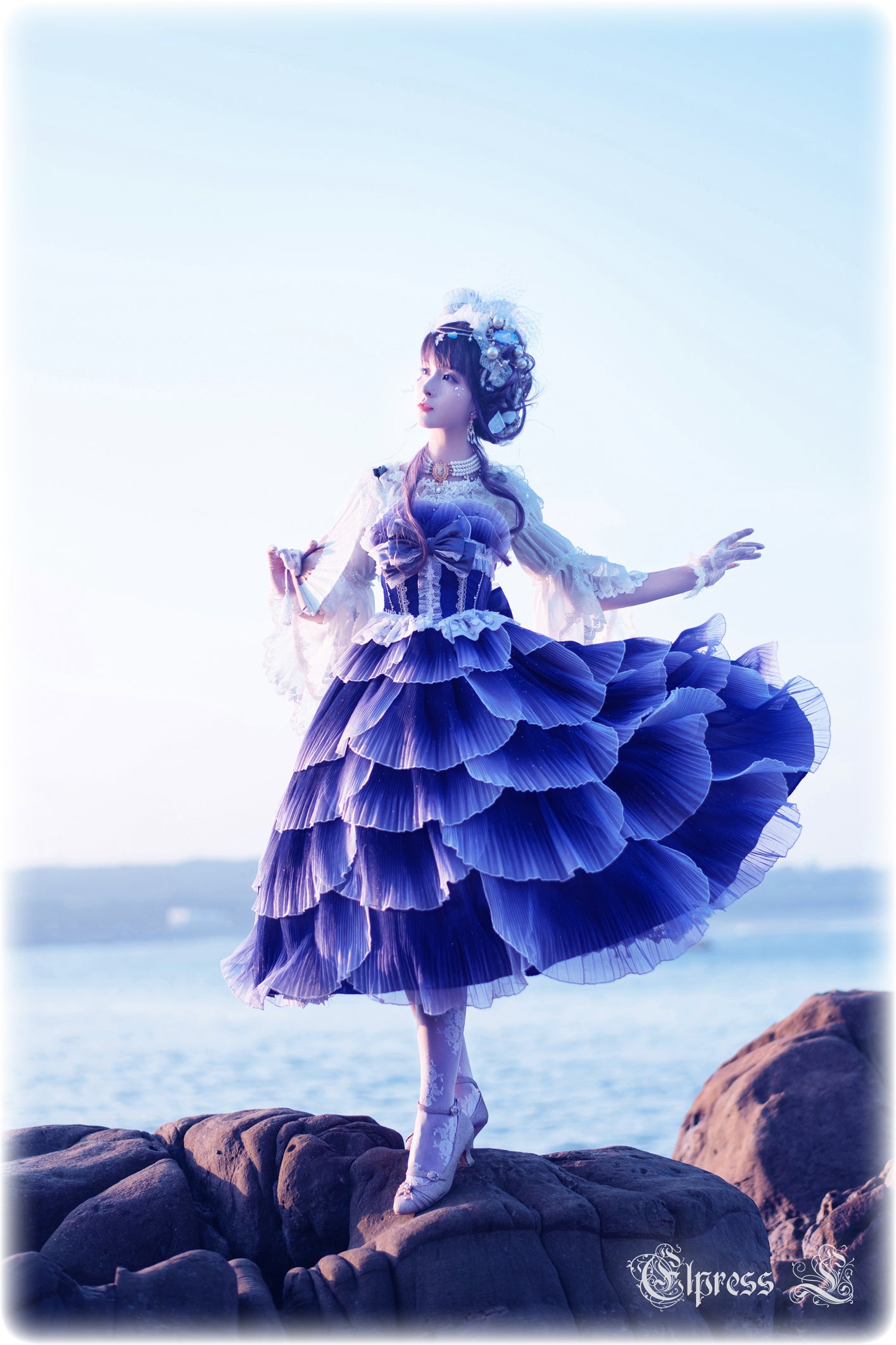 JSK Set♥Ready to Ship♥Fish Scale♥Elegant Hime Lolita Dress