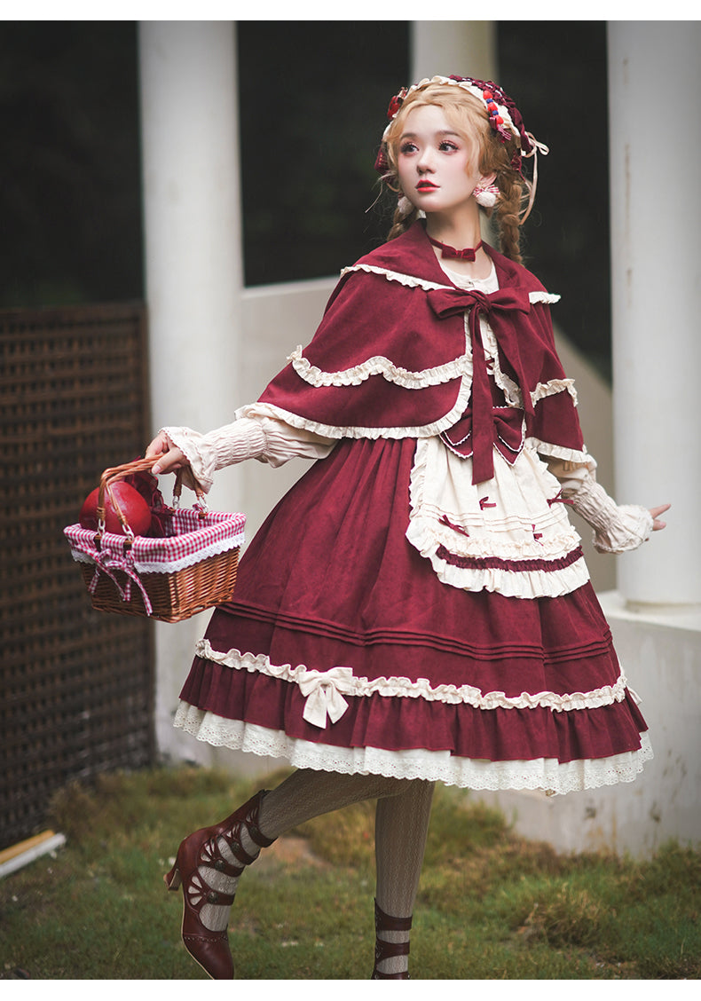 JSK & Cape♥ Ready to Ship♥Little Red Riding Hood ♥ Sweet Lolita dress