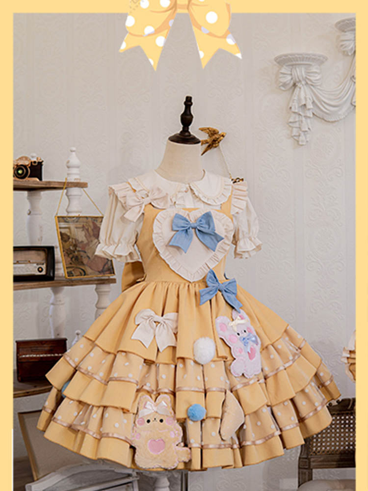 JSK Dress♥Ready to Ship♥ Cheese Bear ♥Sweet Lolita Dress