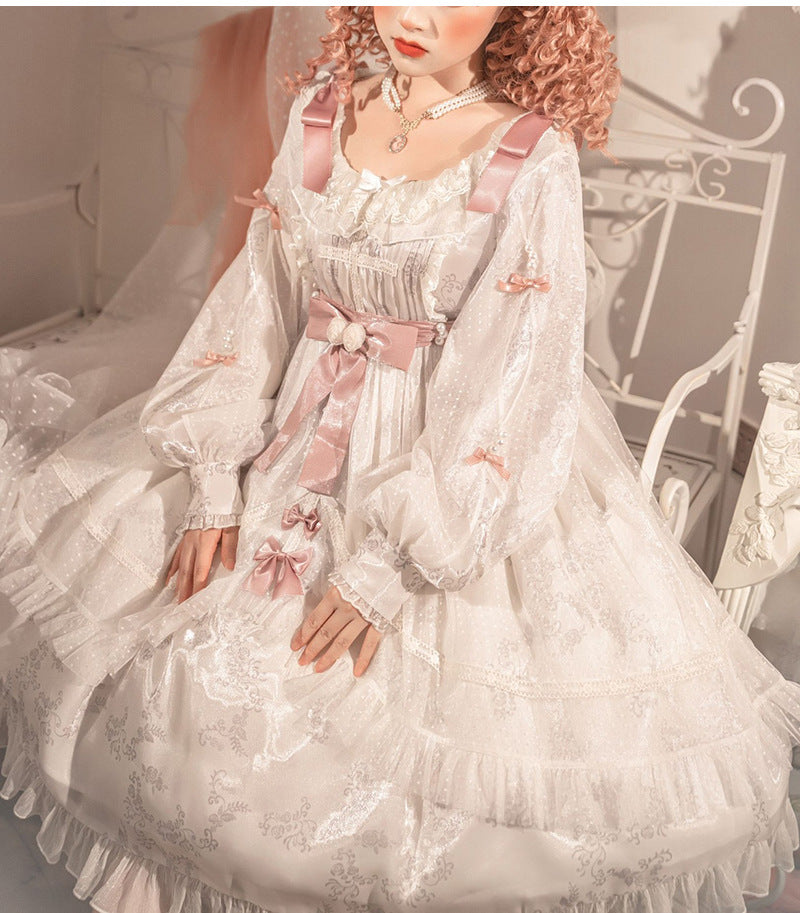 OP♥Ready to Ship♥White Rose♥Classic Lolita Dress