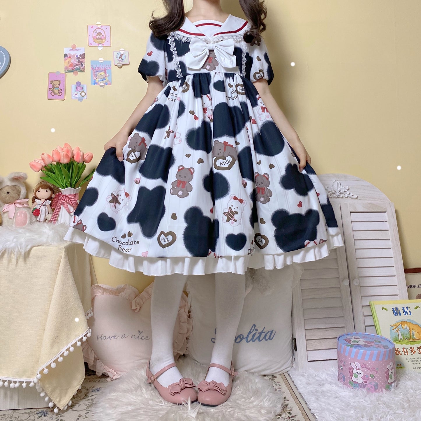 OP Dress♥Ready to Ship♥Milky Bear ♥ Sweet Lolita Dress