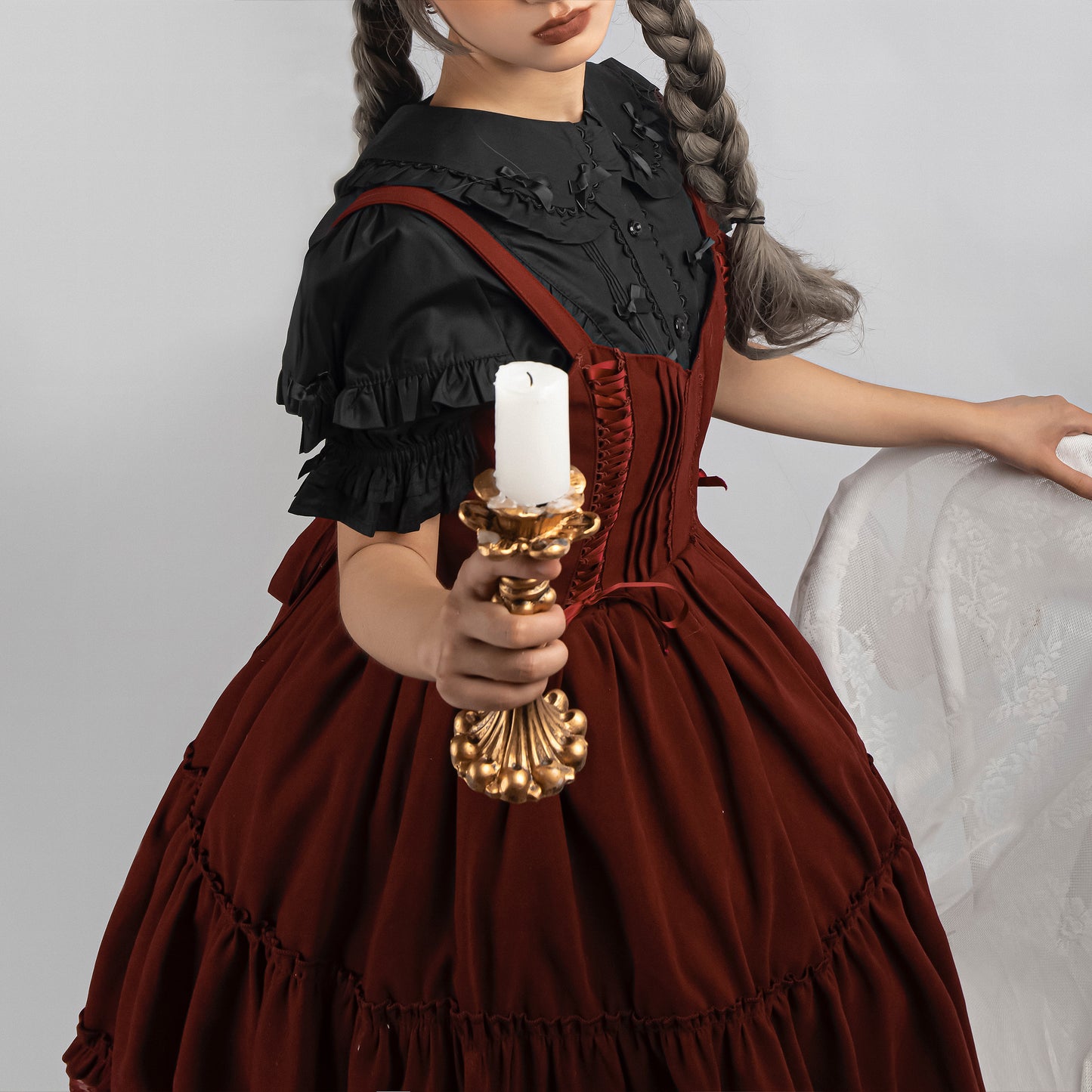 8 Clours Sweet Bubble Sleeve Blouse By Mist Studio