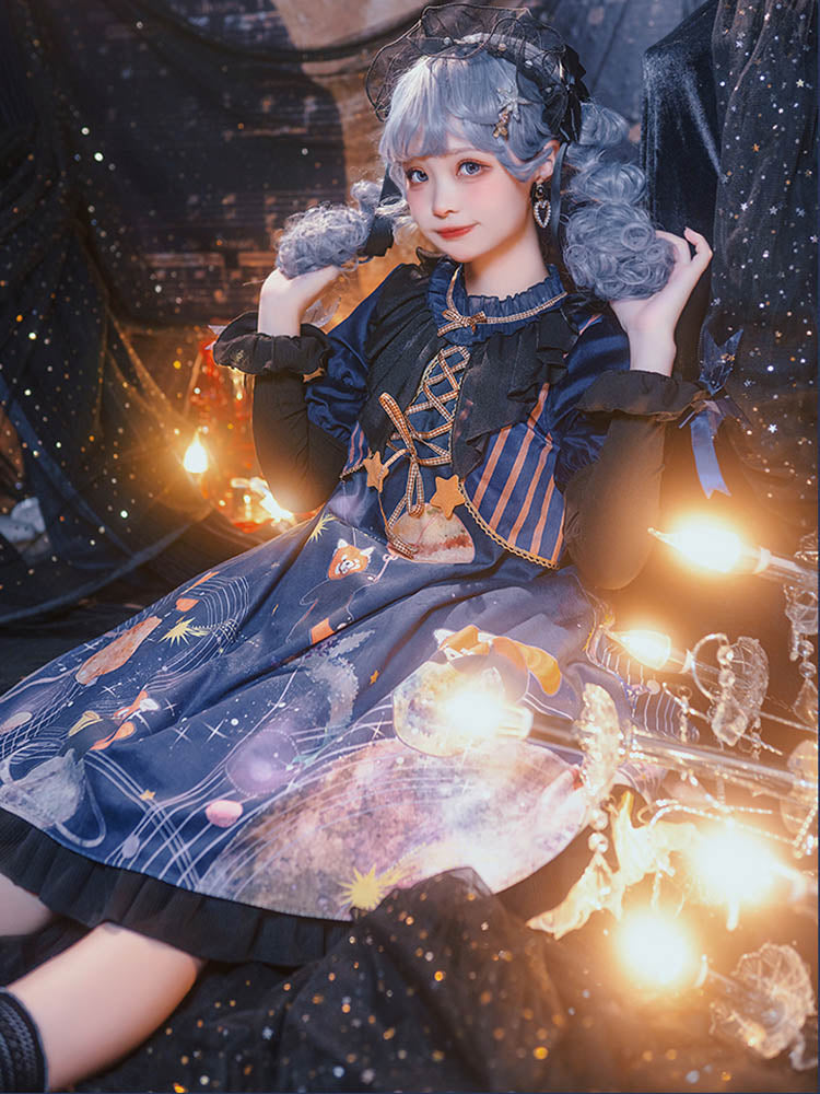 OP Dress♥Ready to Ship♥Little Interstellar Bear♥Sweet Lolita Dress
