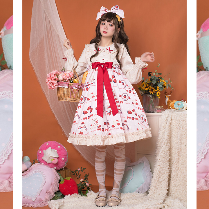 OP/ JSK♥ Ready to Ship♥Strawberry Milk Jug ♥Peter Pan Collar Sweet Lolita Dress