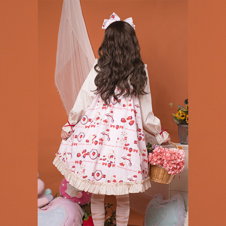 OP/ JSK♥ Ready to Ship♥Strawberry Milk Jug ♥Peter Pan Collar Sweet Lolita Dress