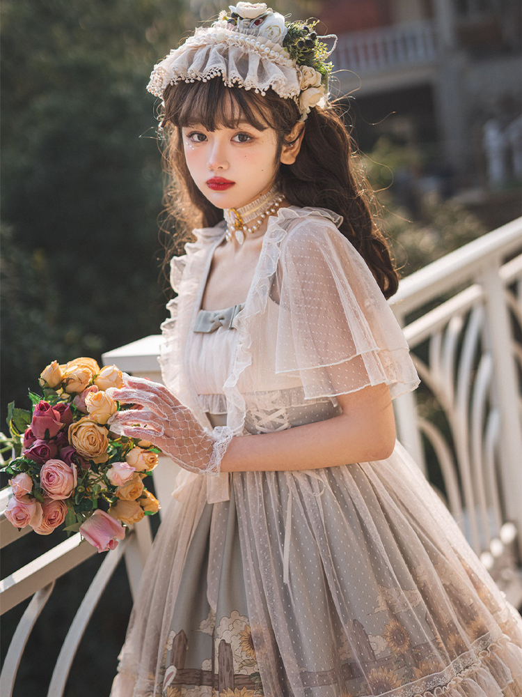 JSK & Lace Overall ♥Ready to Ship♥Sunflower Story♥Sweet Lolita Dress