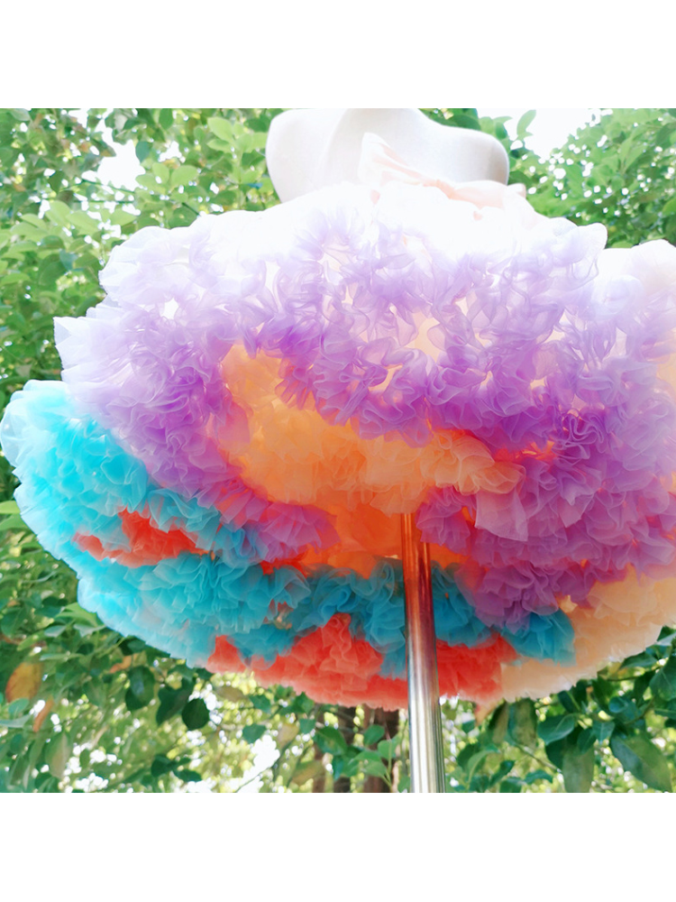 Rainbow Story Daily 40cm Length Cloud Colorful Petticoat