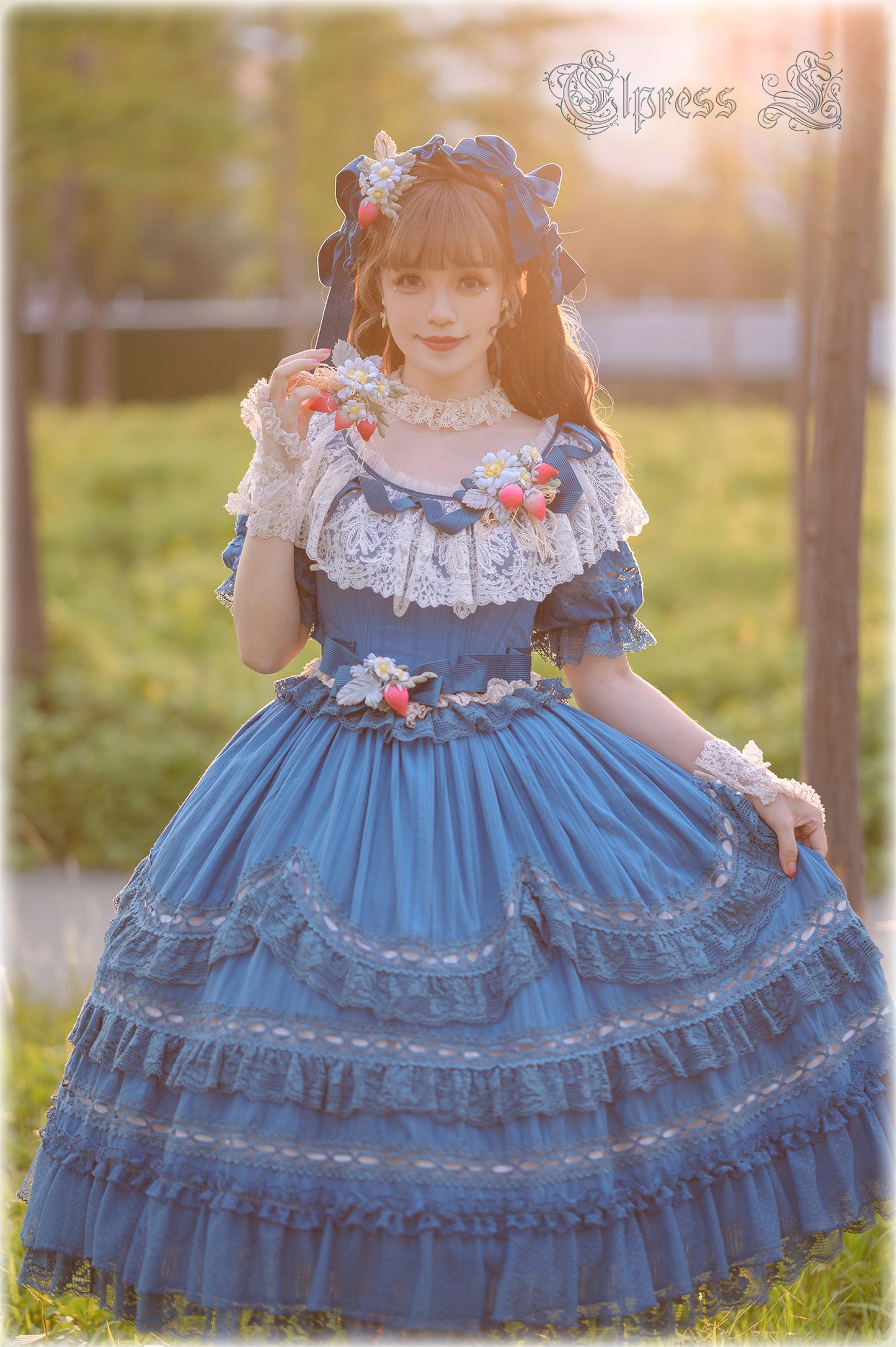OP Dress Full Set♥Pre-order 3 months♥ Xingxiang Blue Color ♥Sweet Lolita Dress