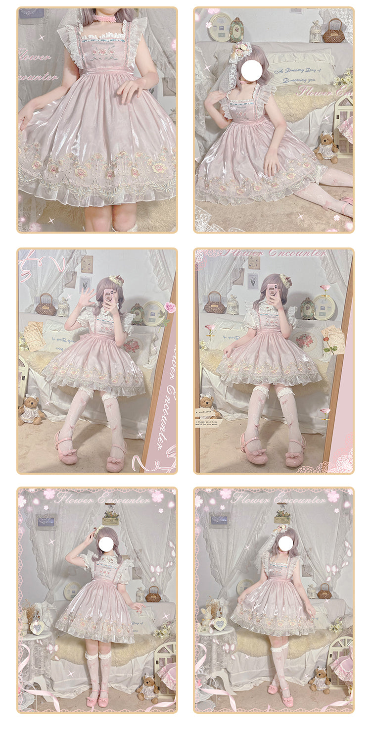 JSK♥Ready to Ship♥Flower Encounter♥Sweet Lolita Dress