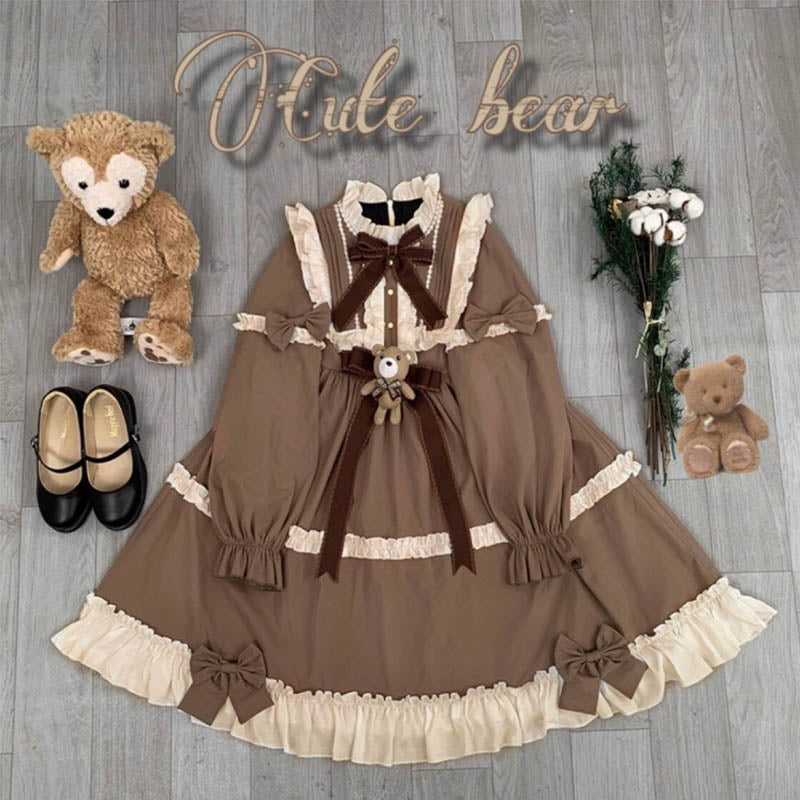 OP Dress♥Ready to Ship♥Caramel Teddy Bear♥Sweet Lolita Dress