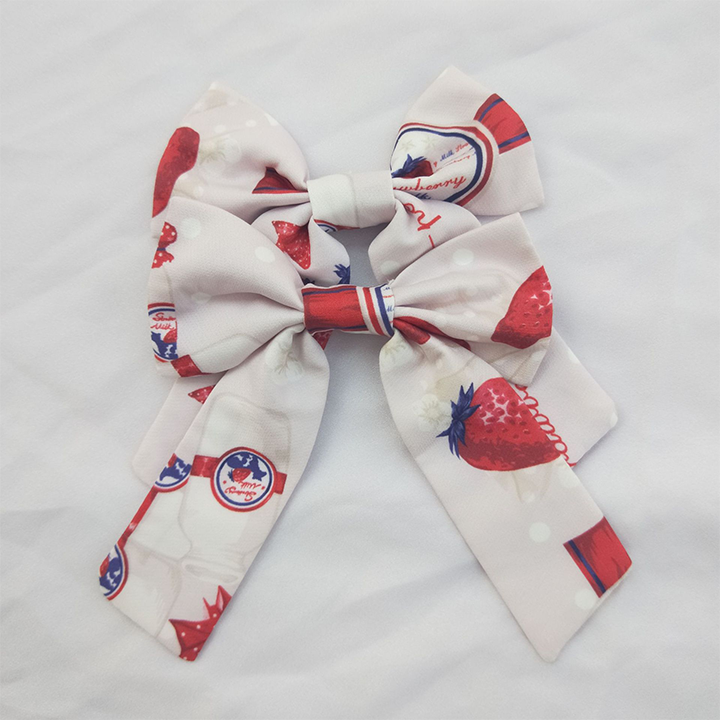 Strawberry Milk Jug Lolita Dress Matching /KC/Hairclips