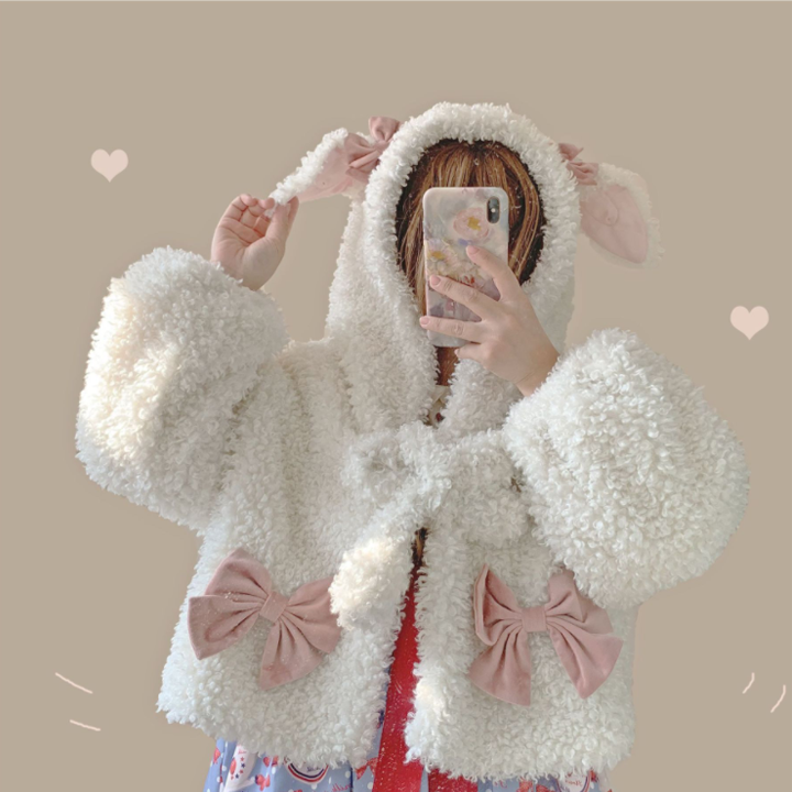 Winter Coat♥ Ready to Ship♥Long Sleeves Artificial Lamb Down Lolita Coat