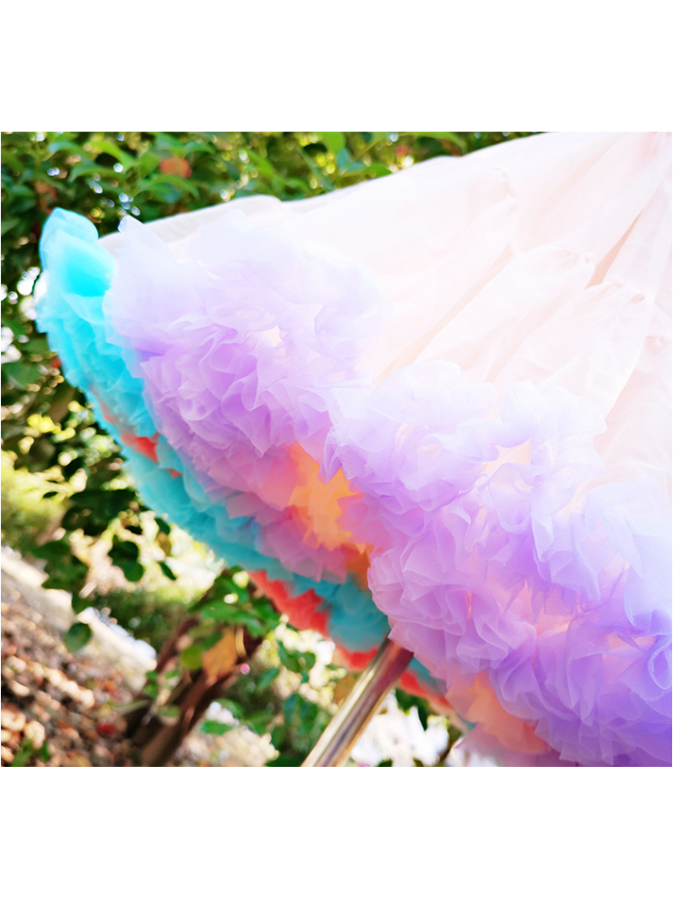 Rainbow Story Daily 40cm Length Cloud Colorful Petticoat