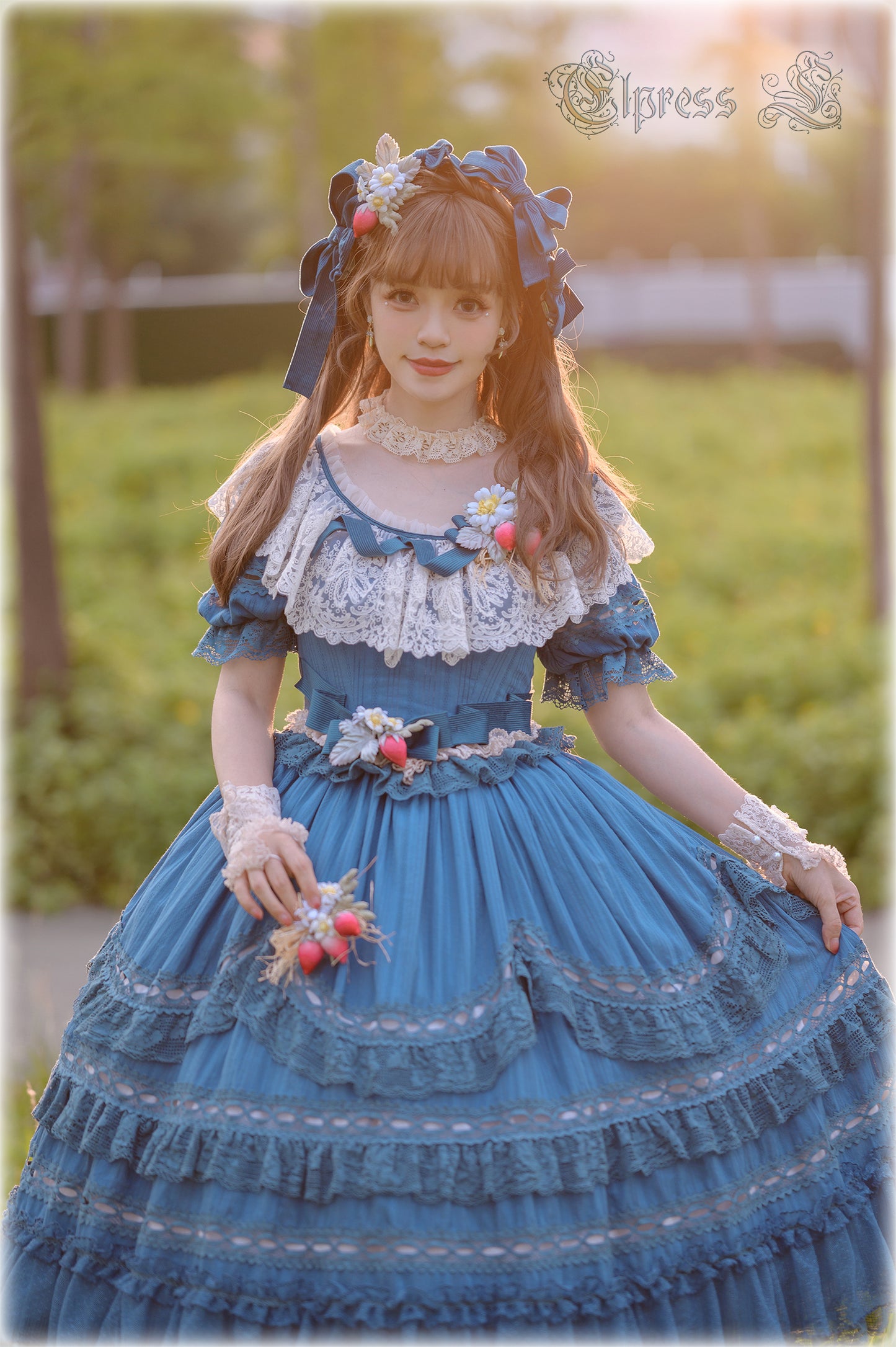 OP Dress Full Set♥Pre-order 3 months♥ Xingxiang Blue Color ♥Sweet Lolita Dress