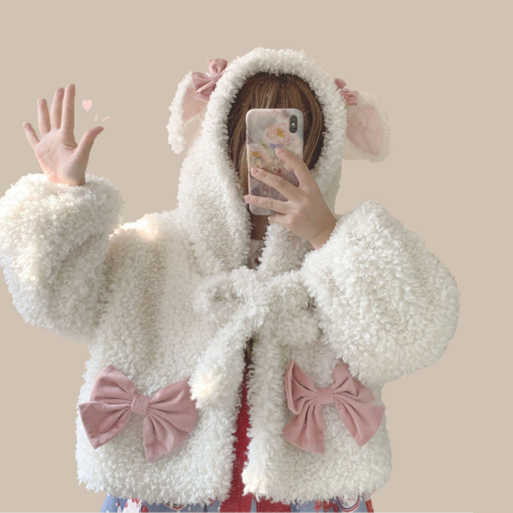Winter Coat♥ Ready to Ship♥Long Sleeves Artificial Lamb Down Lolita Coat