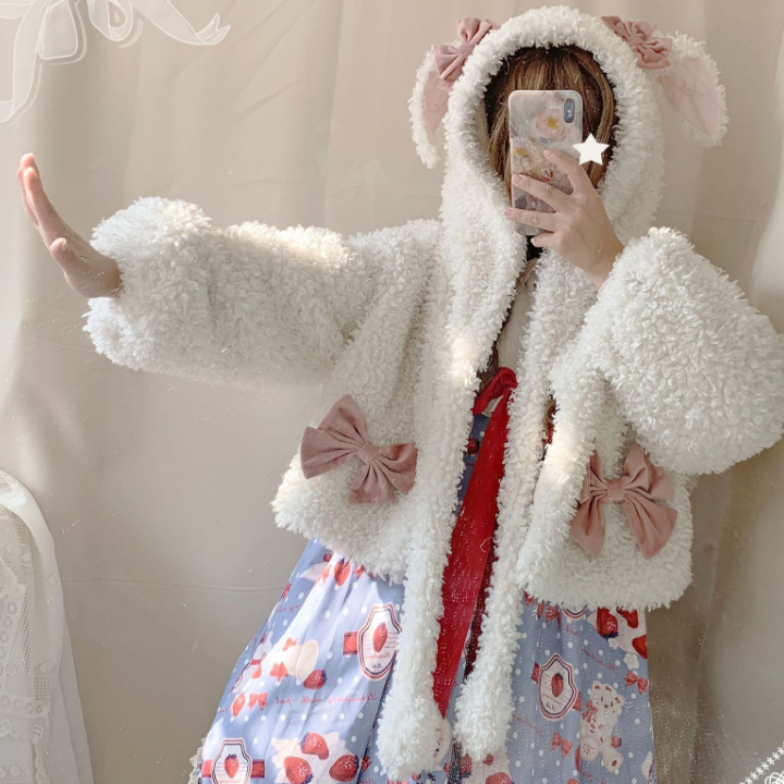 Winter Coat♥ Ready to Ship♥Long Sleeves Artificial Lamb Down Lolita Coat