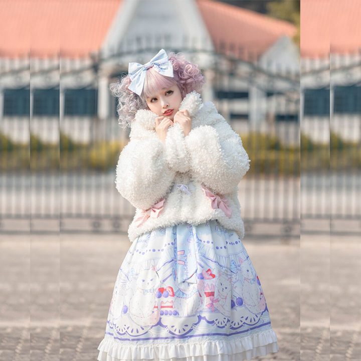 Winter Coat♥ Ready to Ship♥Long Sleeves Artificial Lamb Down Lolita Coat