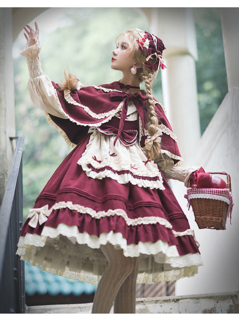 JSK & Cape♥ Ready to Ship♥Little Red Riding Hood ♥ Sweet Lolita dress