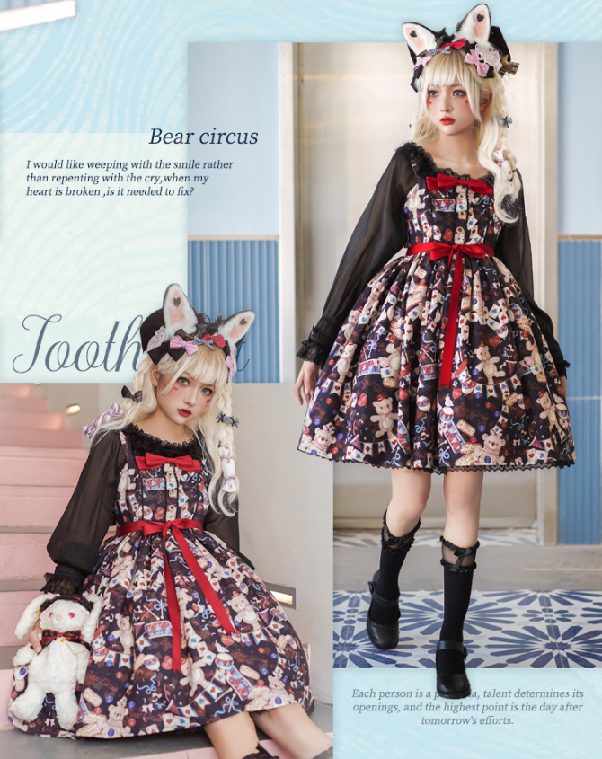 JSK♥Ready to Ship♥Bear Circus♥Sweet Lolita Dress