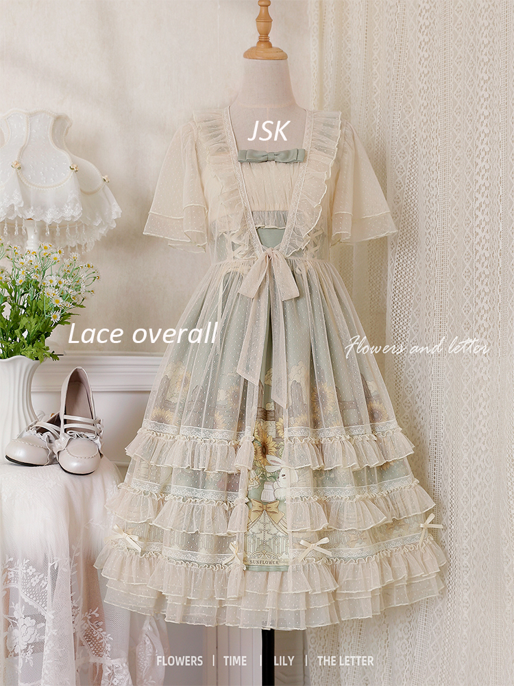 JSK & Lace Overall ♥Ready to Ship♥Sunflower Story♥Sweet Lolita Dress