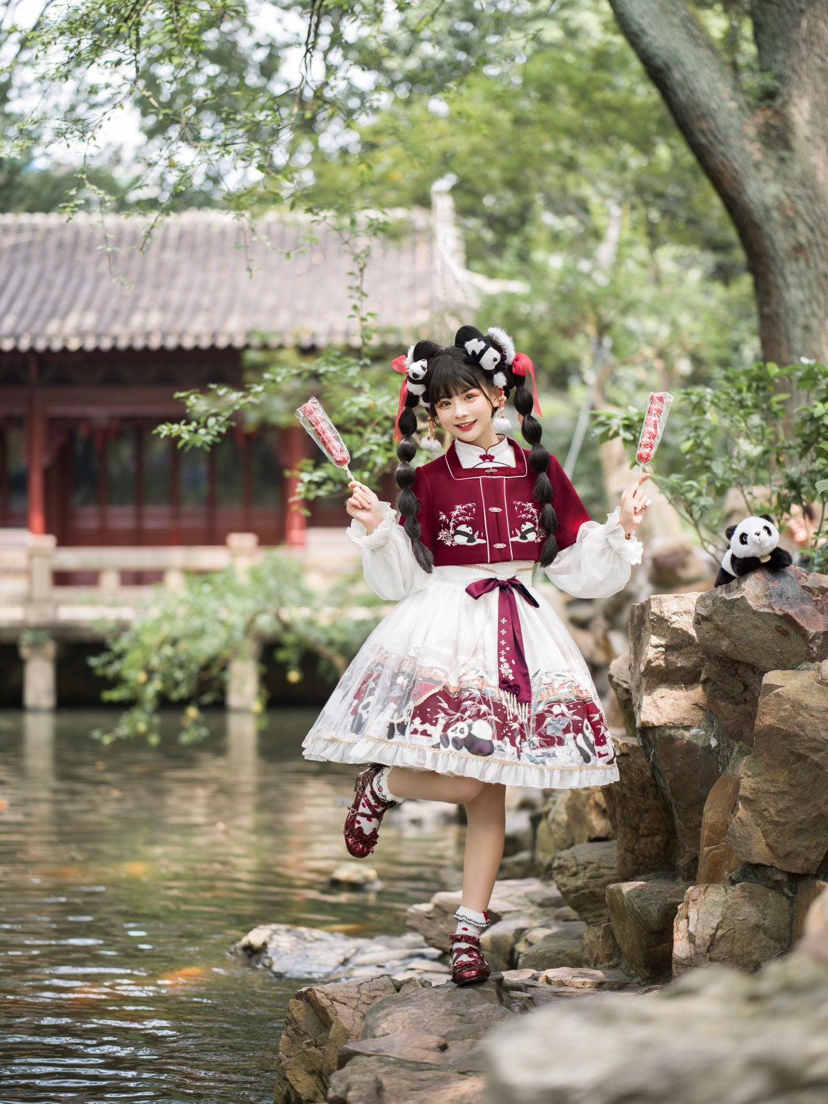 OP &Coat ♥Ready to Ship♥Chinese Character Panda♥Sweet Lolita Dress