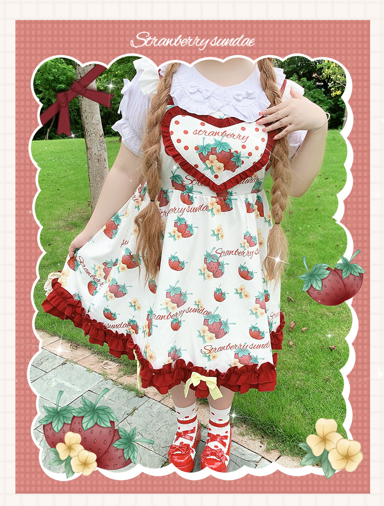 JSK Dress♥Ready to Ship♥ Strawberry Sundae ♥Sweet Lolita Dress