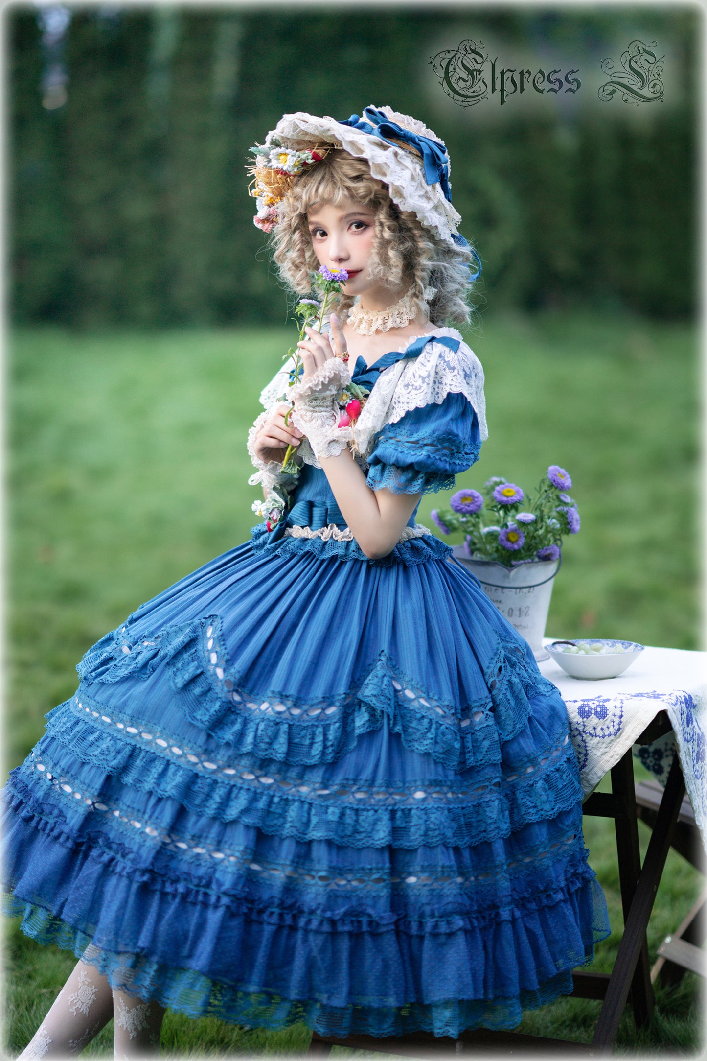 OP Dress Full Set♥Pre-order 3 months♥ Xingxiang Blue Color ♥Sweet Lolita Dress
