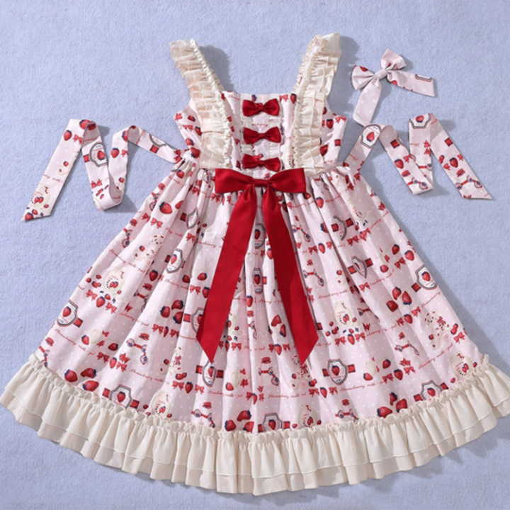 OP/ JSK♥ Ready to Ship♥Strawberry Milk Jug ♥Peter Pan Collar Sweet Lolita Dress