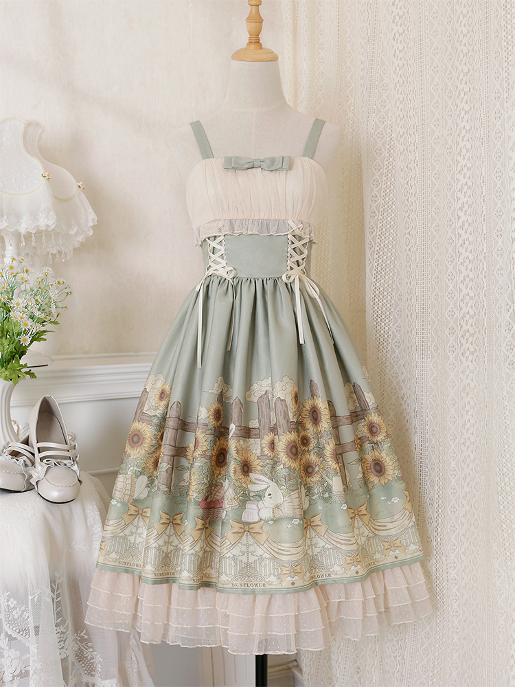 JSK & Lace Overall ♥Ready to Ship♥Sunflower Story♥Sweet Lolita Dress