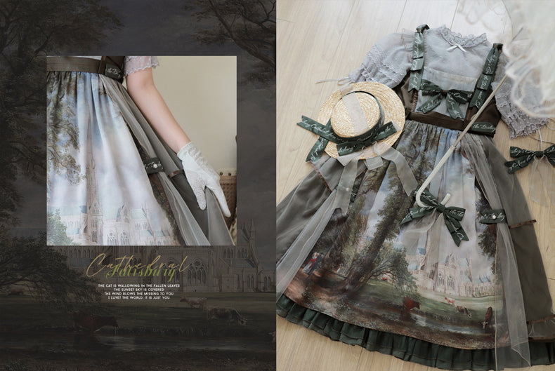 JSK Dress♥Ready to Ship♥ Salisbury Cathedral ♥Sweet Lolita Dress