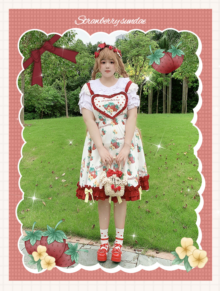 JSK Dress♥Ready to Ship♥ Strawberry Sundae ♥Sweet Lolita Dress