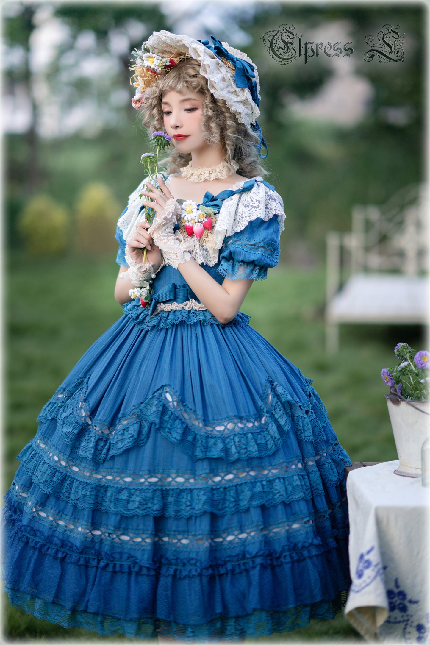 OP Dress Full Set♥Pre-order 3 months♥ Xingxiang Blue Color ♥Sweet Lolita Dress