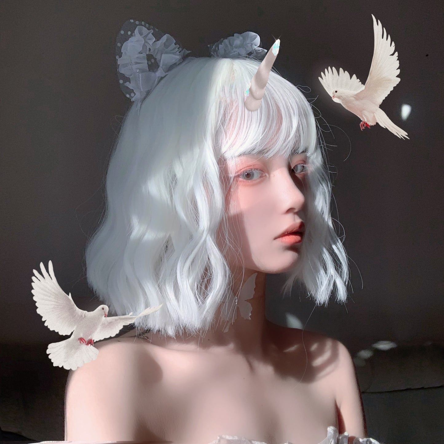 White Short Wig