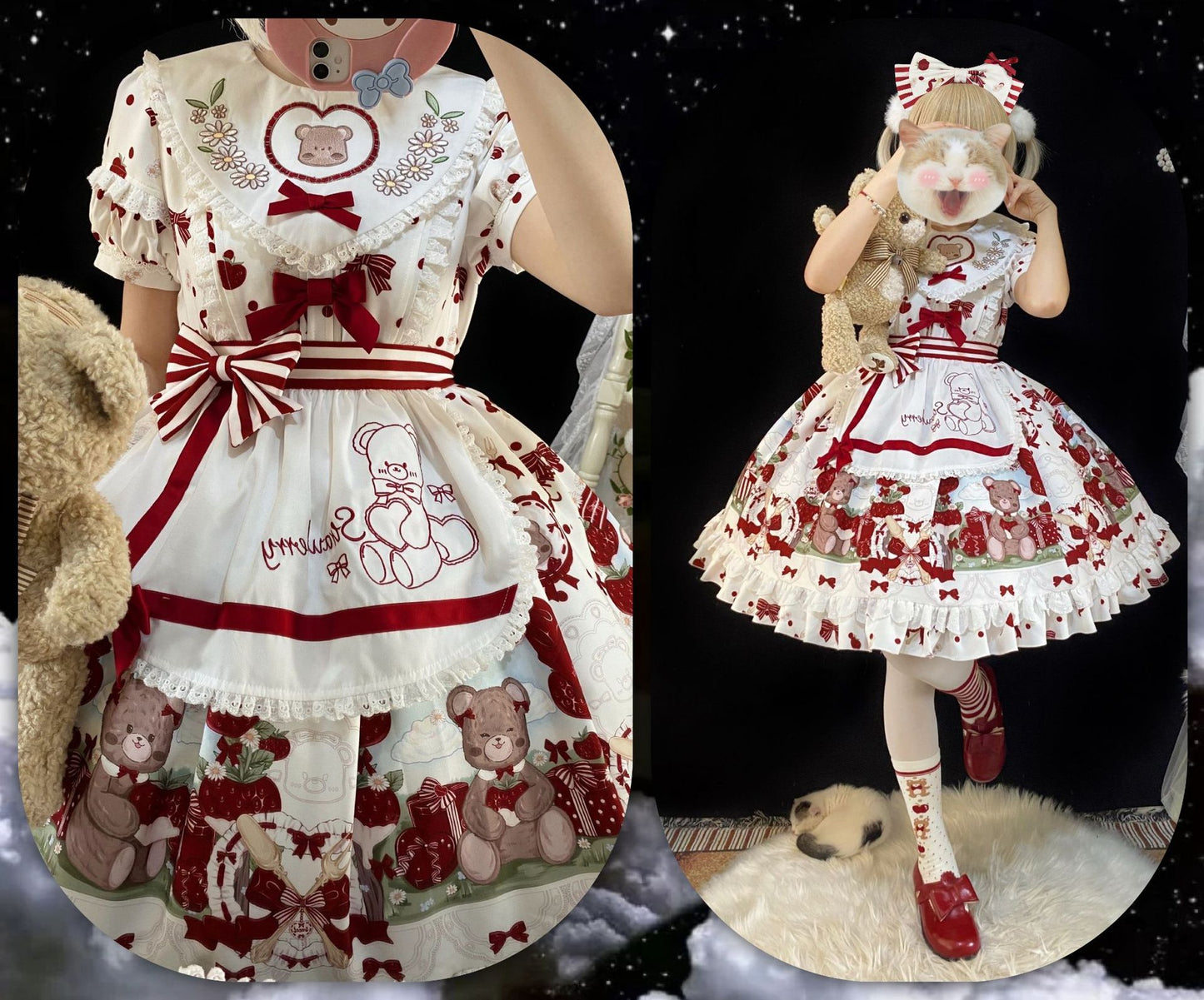 OP & Apron Set♥ Ready to Ship ♥Strawberry Mannor♥Sweet Lolita Dress