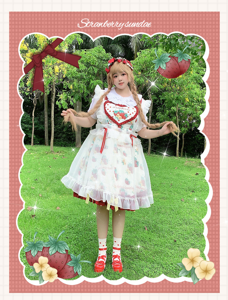 JSK Dress♥Ready to Ship♥ Strawberry Sundae ♥Sweet Lolita Dress