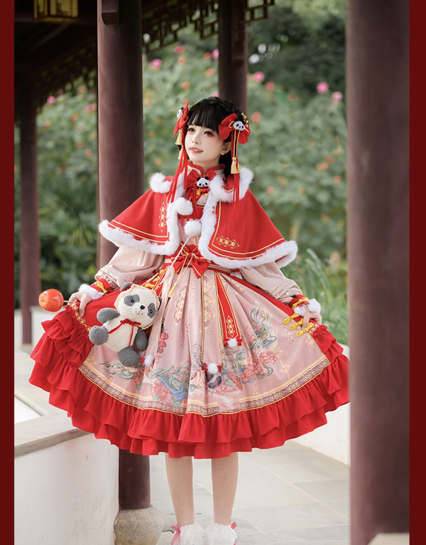 JSK Full Set♥Ready to Ship♥Red Panda ♥Chinese Style Lolita Dress