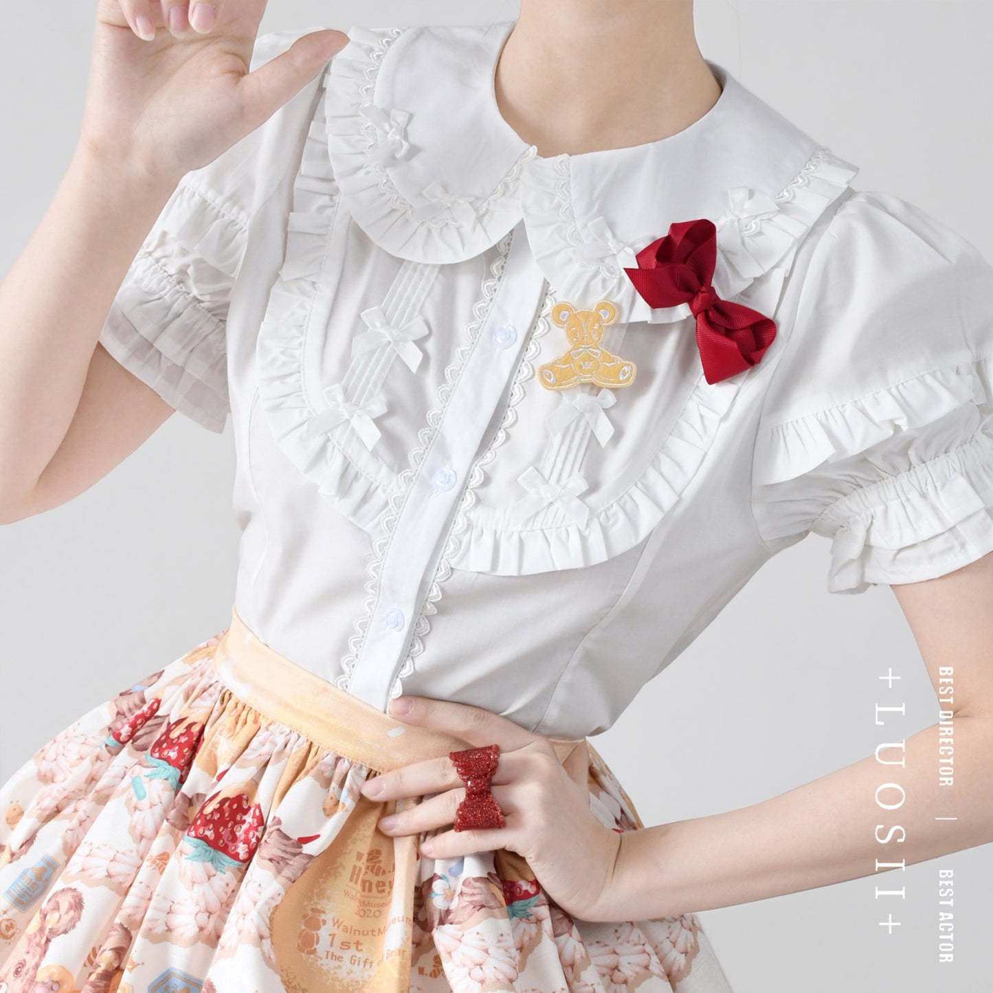 8 Clours Sweet Bubble Sleeve Blouse By Mist Studio