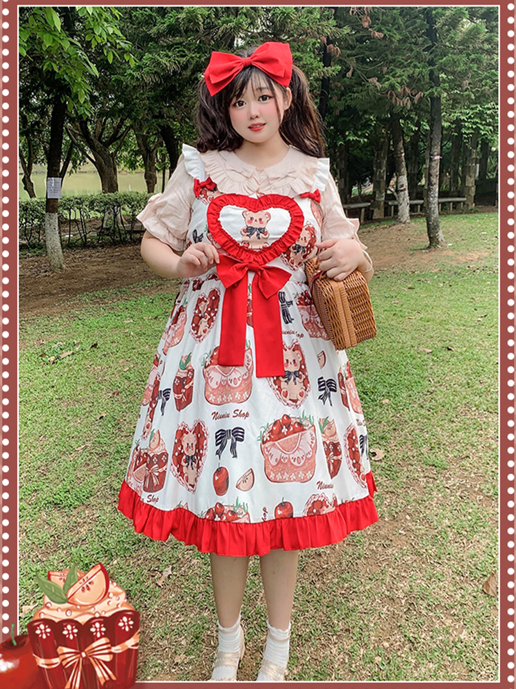 nbsama Ship♥ ♥Sweet Teddy – Lolita to Apple Dress JSK Dress♥Ready