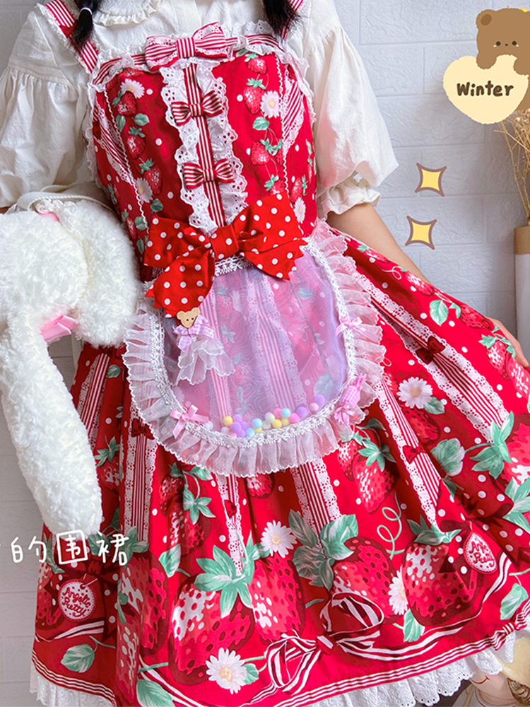 Handmade Sweet Transparent Apron With Bear Decoration