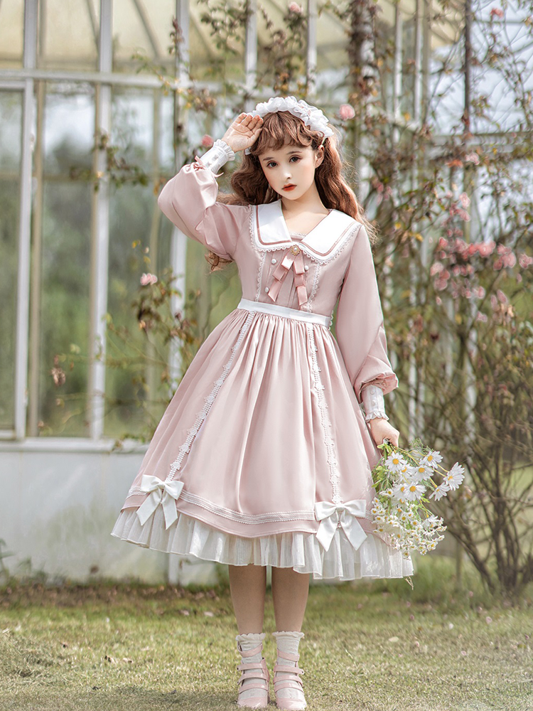 OP Dress♥Ready to Ship♥ Pink Sweet Elegant Lolita Dress Long Sleeve