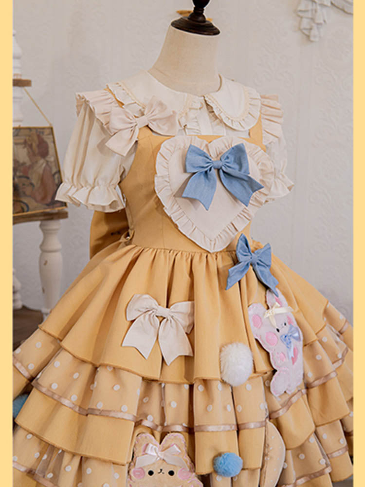 JSK Dress♥Ready to Ship♥ Cheese Bear ♥Sweet Lolita Dress