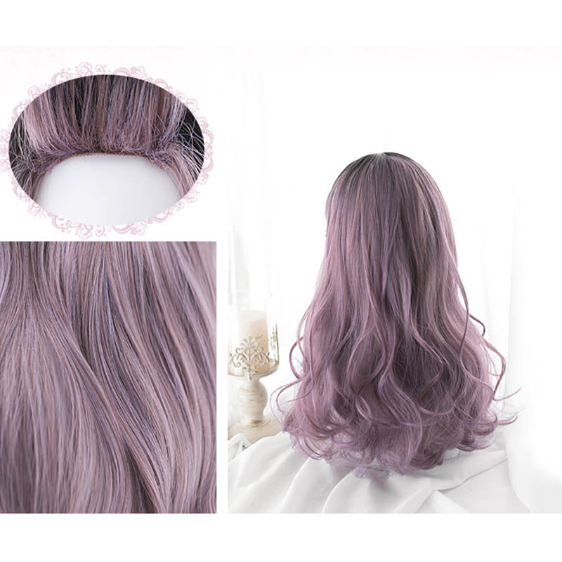 Lolita Black-Purple Gradient Long Curly Wig