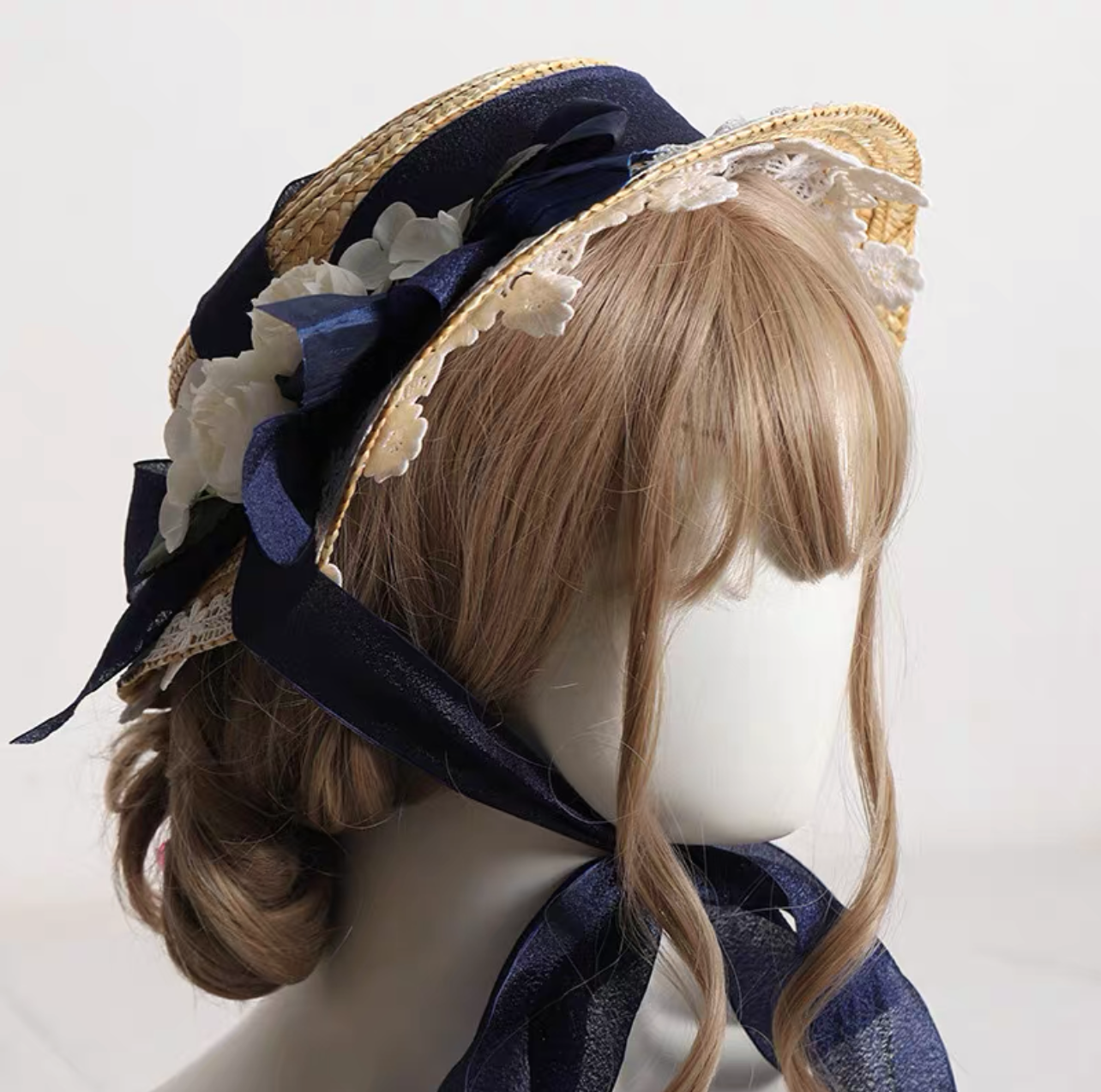 Lolita Vintage Flower Straw Hat