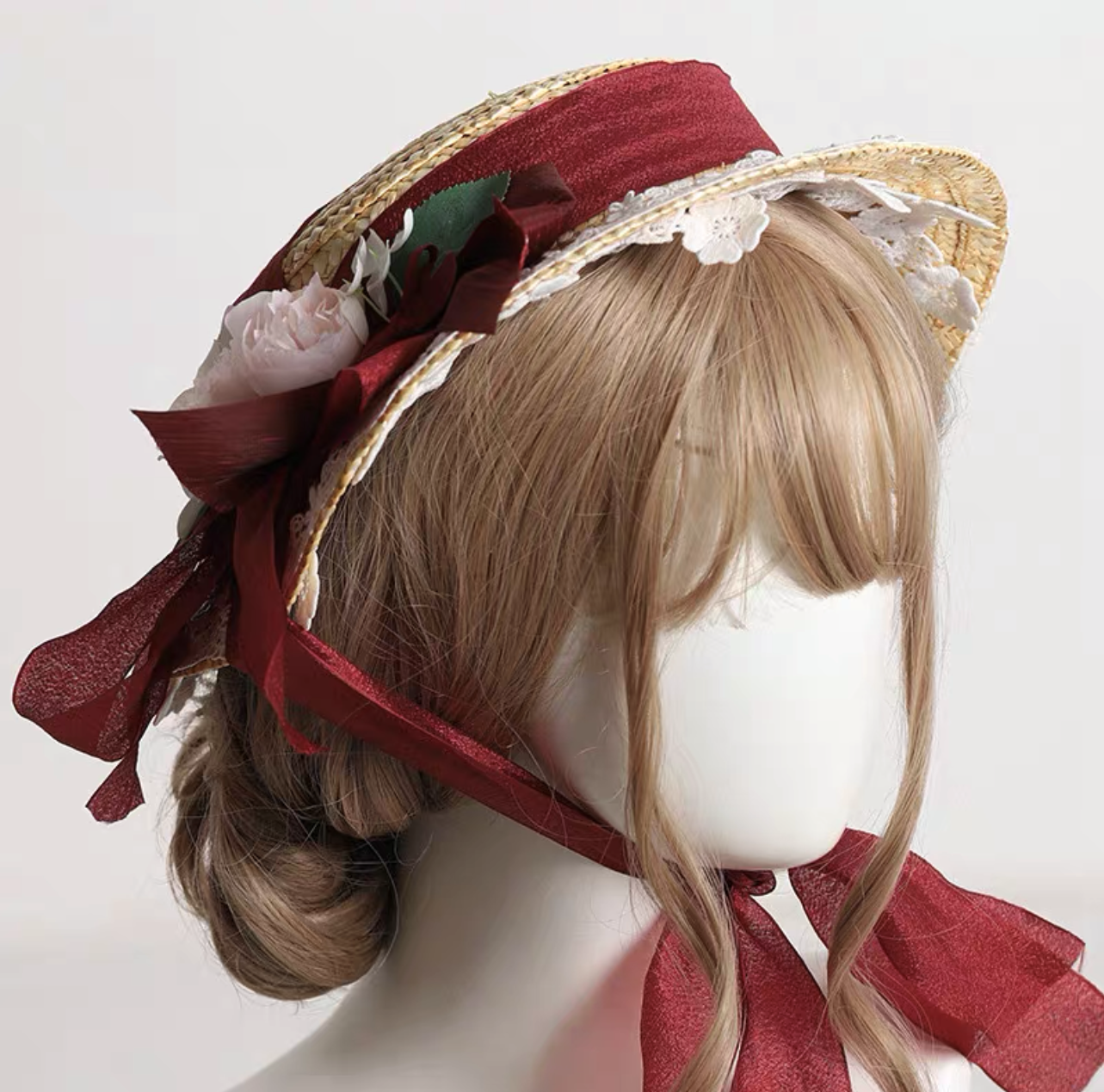 Lolita Vintage Flower Straw Hat