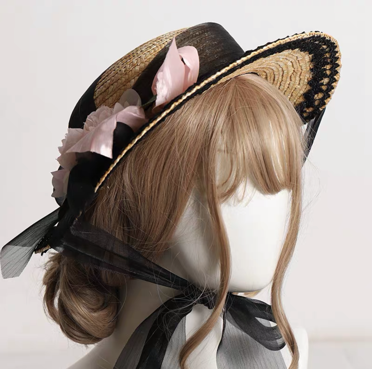 Lolita Vintage Flower Straw Hat