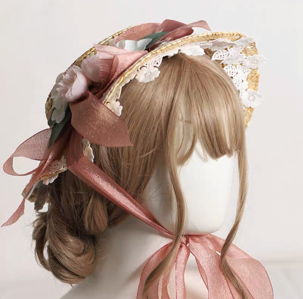 Lolita Vintage Flower Straw Hat