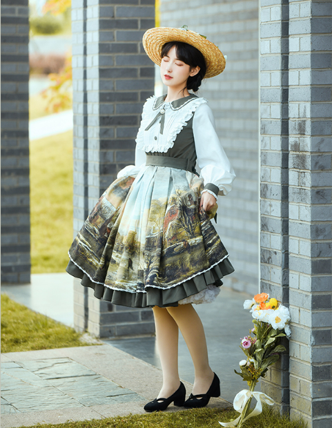 OP♥Ready to Ship♥Shimmer Oil Painting♥Sweet Lolita Dress